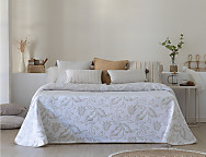 Colcha Jacquard reversible Adeje color Beige o Gris