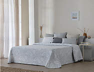 Colcha Jacquard reversible Adeje color Beige o Gris