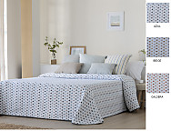 Haz clic para ampliar Colcha Jacquard reversible Teguise color Azul, Beige o Caldera