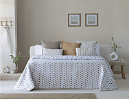 Haz clic para ampliar Colcha Jacquard reversible Teguise color Azul, Beige o Caldera