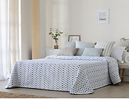 Haz clic para ampliar Colcha Jacquard reversible Teguise color Azul, Beige o Caldera