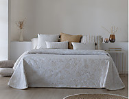 Colcha Jacquard Tejeda color Beige, Blanco o Gris