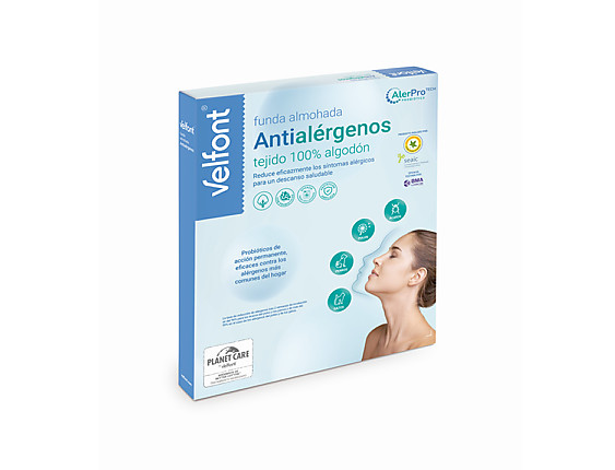 Velfont - Funda de almohada punto Antialérgenos (disponible a partir 15 de marzo)