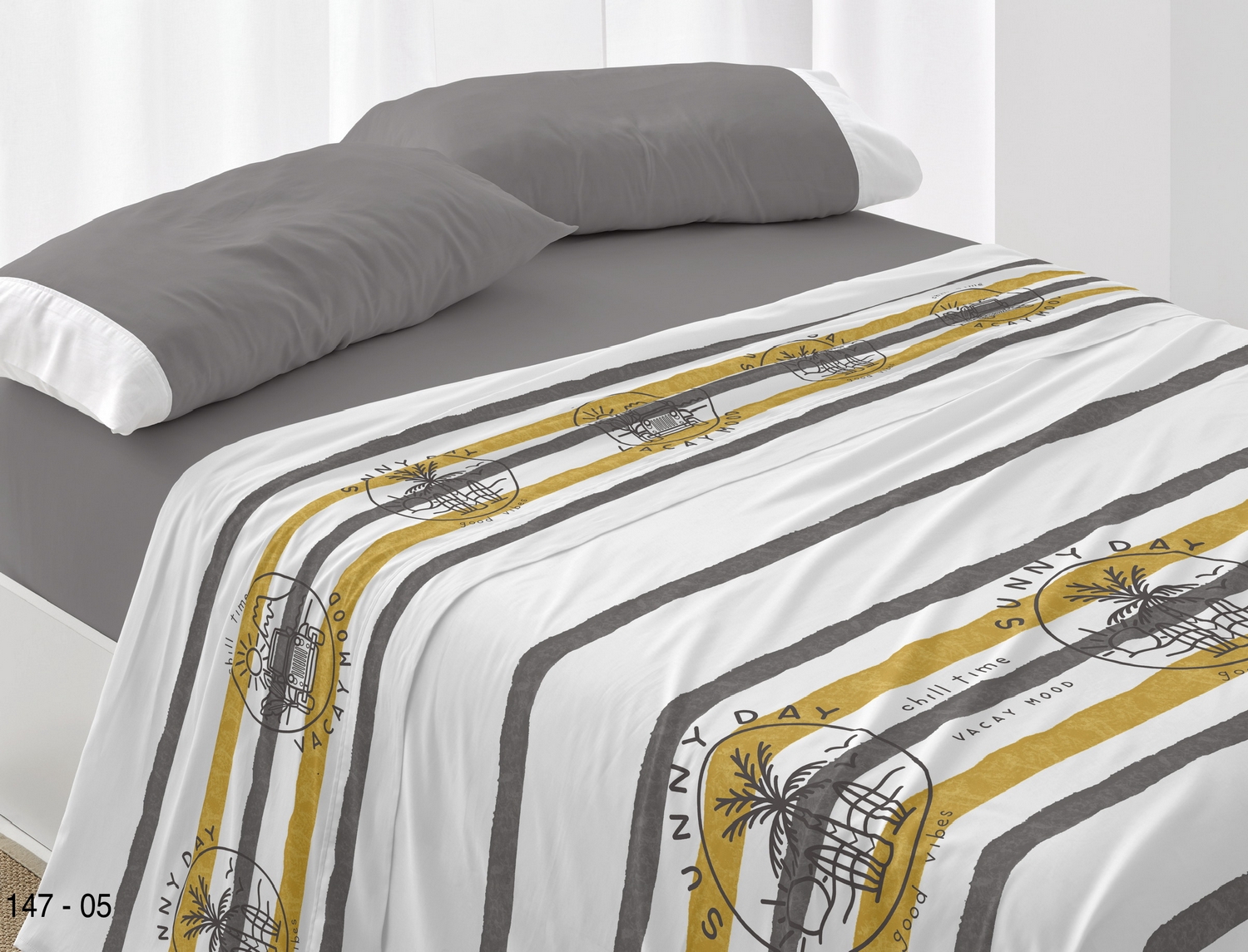 Burrito Blanco Juego de cama 147 color Gris Pizarra