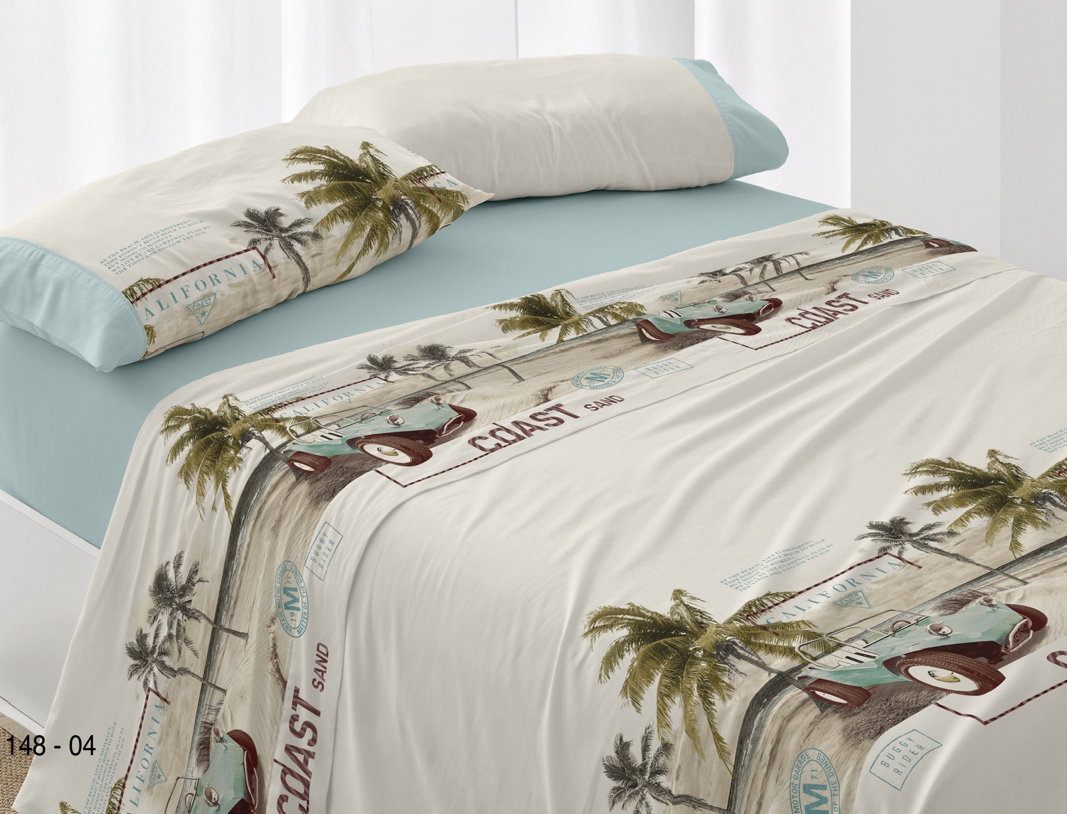 Burrito Blanco Juego de cama 148 color Aguamarina