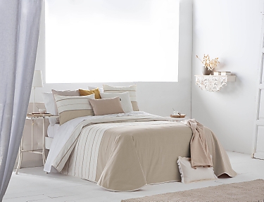 FunDeco - Bouti Jacquard 80gr Venetto con funda/s de cojín color Beige