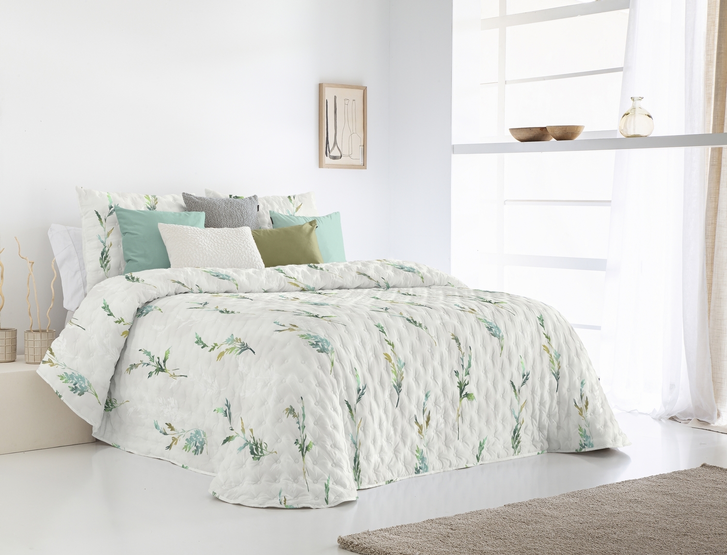 FunDeco Bouti Reversible Salomé con funda/s de cojín color Verde