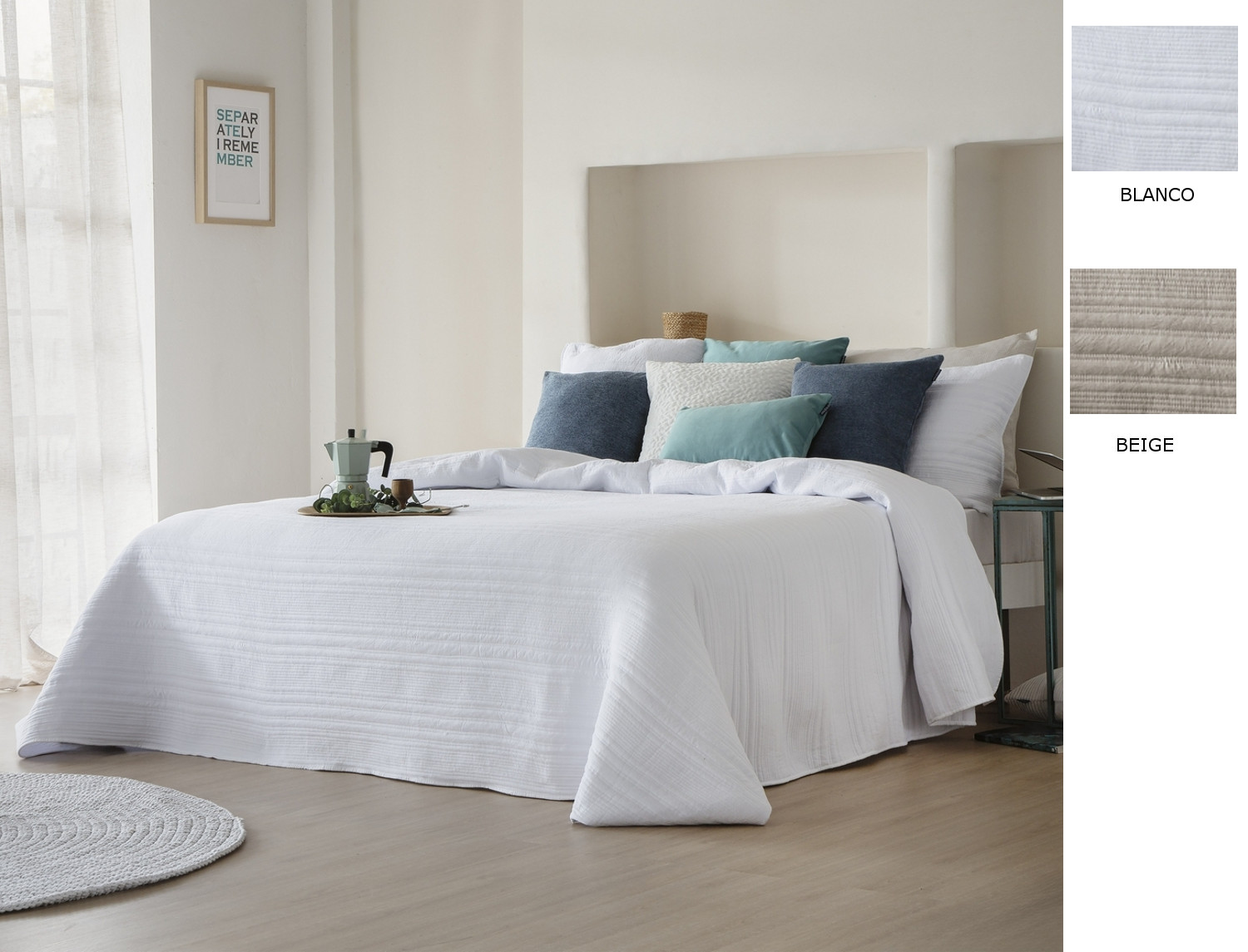 FunDeco Bouti Ibane con funda/s de cojín color Blanco o Beige