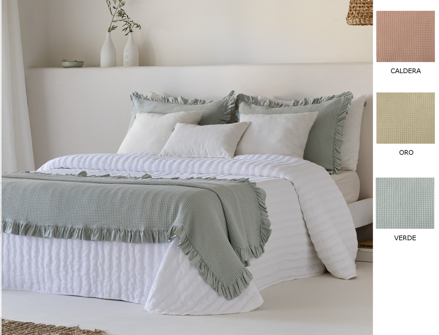 Sandeco Pack plaid Siena (pie de cama) y 2 fundas de cojín de 50x70cm