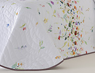 Colcha con relleno fino Quito con funda/s de cojín color 01 fondo blanco o 02 fondo lino