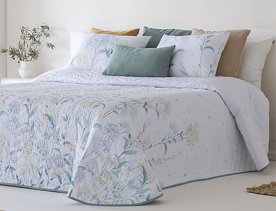 Sandeco - Colcha con relleno fino Manta con fundas de cojín