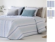 Colcha con relleno fino Loja con funda/s de cojín color 01 Azul o 02 Mostaza