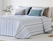 Colcha con relleno fino Loja con funda/s de cojín color 01 Azul o 02 Mostaza