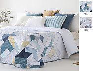 Colcha con relleno fino Ibarra con funda/s de cojín color 01 Rosa o 02 Azul