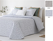 Colcha Jacquard con relleno fino Salta y fundas de cojín color 01 Gris o 02 Beige