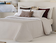 Colcha Jacquard Reversible con fundas de cojín Sicos 01 Gris/Blanco ó 02 Beige/Blanco