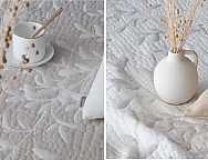 Colcha Jacquard Reversible Leticia color 01 Gris ó 02 Beige