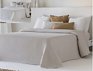Colcha Jacquard Reversible Medellin color 01 Gris/Blanco ó 02 Beige natural/Blanco