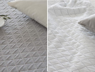 Colcha Jacquard Reversible Medellin color 01 Gris/Blanco ó 02 Beige natural/Blanco