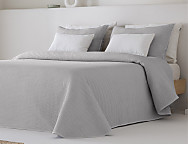 Colcha Jacquard con relleno fino Bogotá con funda/s de cojín color 01 Blanco, 02 Beige o 03 Gris