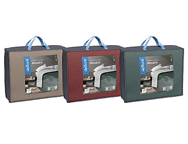 Velfont - Edredón Reversible Mosaico color Burdeos, Menta o Taupé