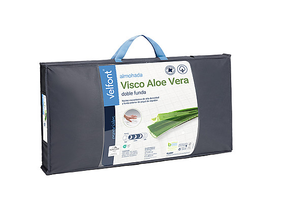 Velfont - Almohada Viscoelástica Aloe Vera doble funda. Firmeza Media