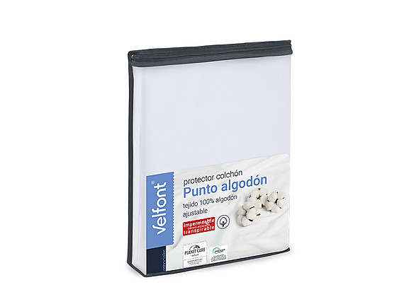 Velfont - Protector de colchón impermeable Punto Algodón