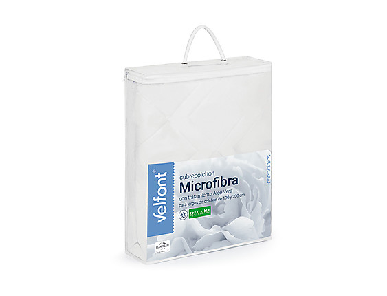 Velfont - Cubrecolchón acolchado Microfibra Aloe Vera Reversible
