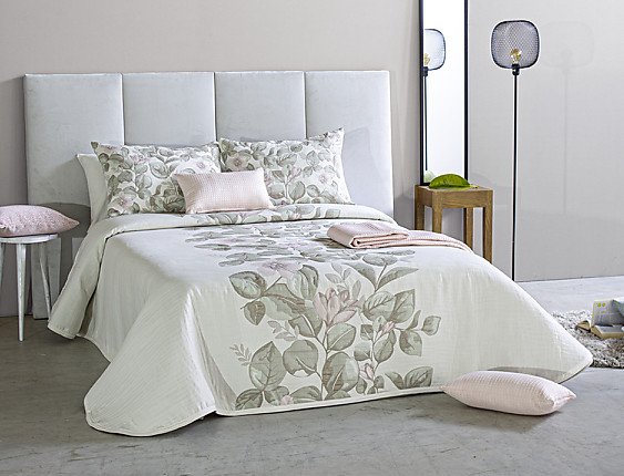 Reig Marti - Colcha Jacquard Merrit 02 sage-nude cama de 150 Oferta Fin de Existencias