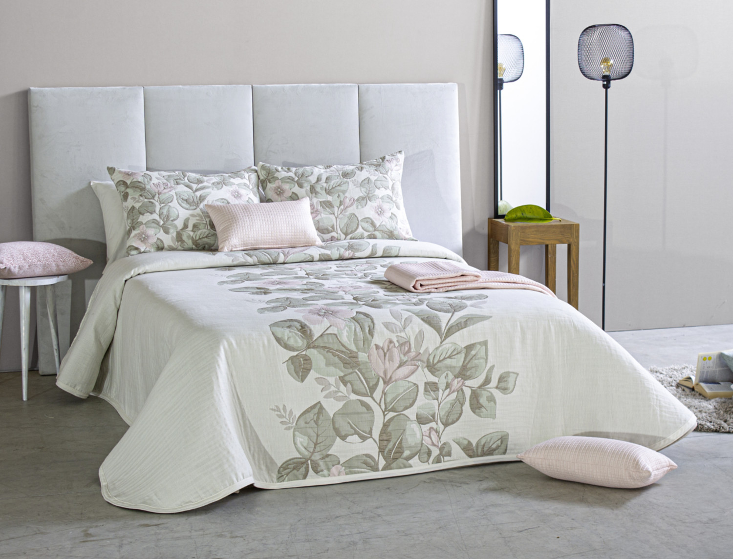 Reig Marti Colcha Jacquard Merrit 02 sage-nude cama de 150 Oferta Fin de Existencias