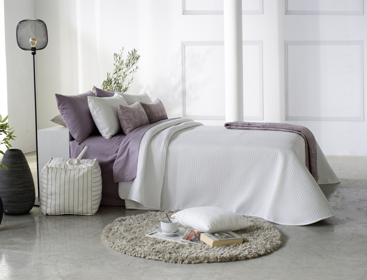 Reig Marti Colcha Jacquard Malone 00 blanco cama de 180 Oferta Fin de Existencias