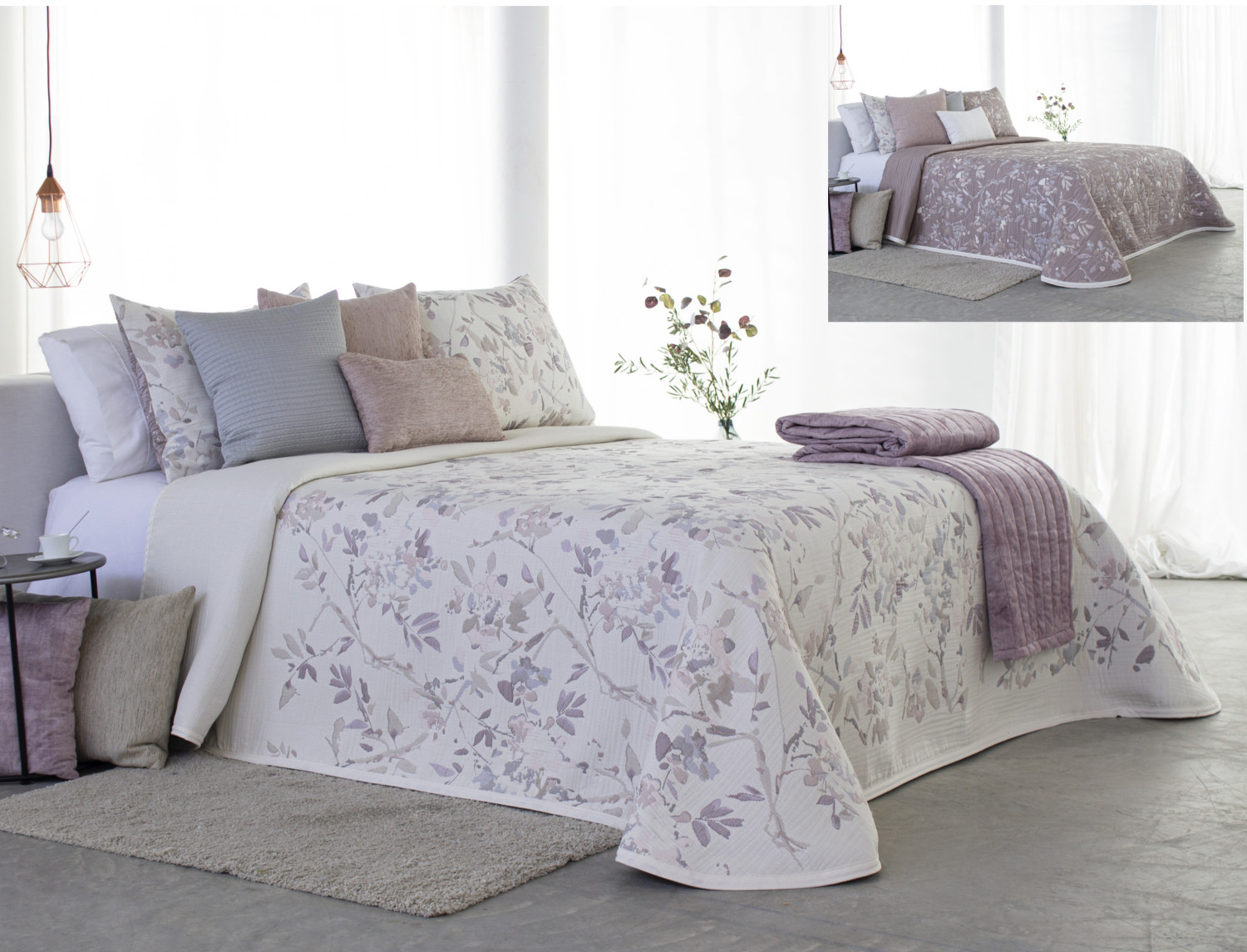 Reig Marti Colcha Jacquard Reversible Joplin 02 nude cama de 180 Oferta Fin de Existencias