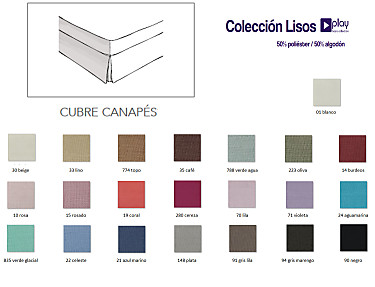 Cañete - Cubrecanapé lisos Play Basic 50/50 medida especial y 3 volantes