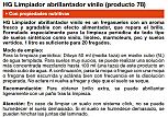 HG Limpiador abrillantador vinilo (producto 78) - Concentrado. Para marmolino, PVC, linóleo, hormigón pulido