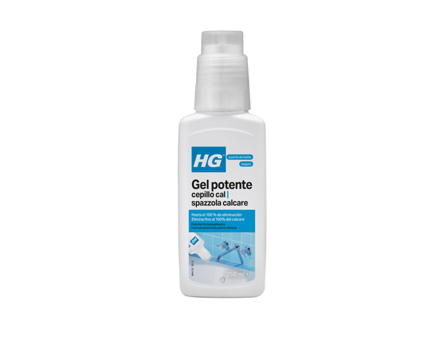 HG HG Gel potente con cepillo para cal - Ideal para azulejos y lugares de difícil acceso