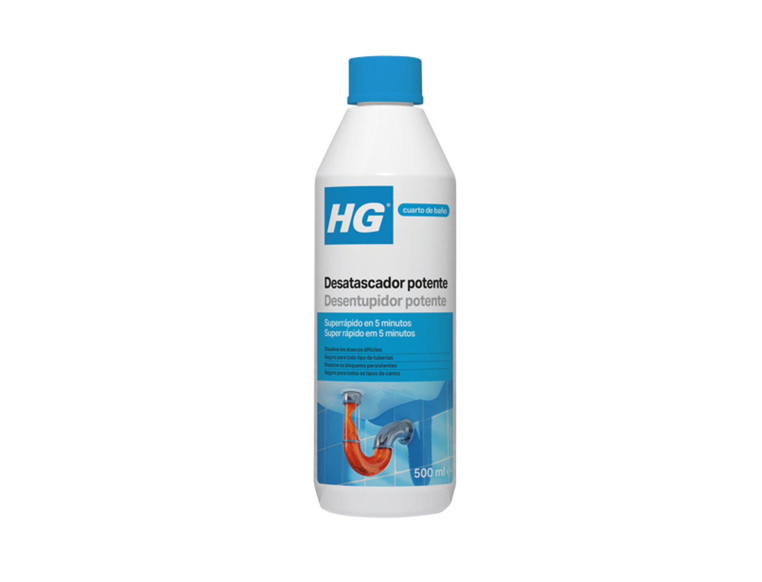 HG HG Desatascador Potente 500ml - Listo para usar. Resultados en 5 minutos