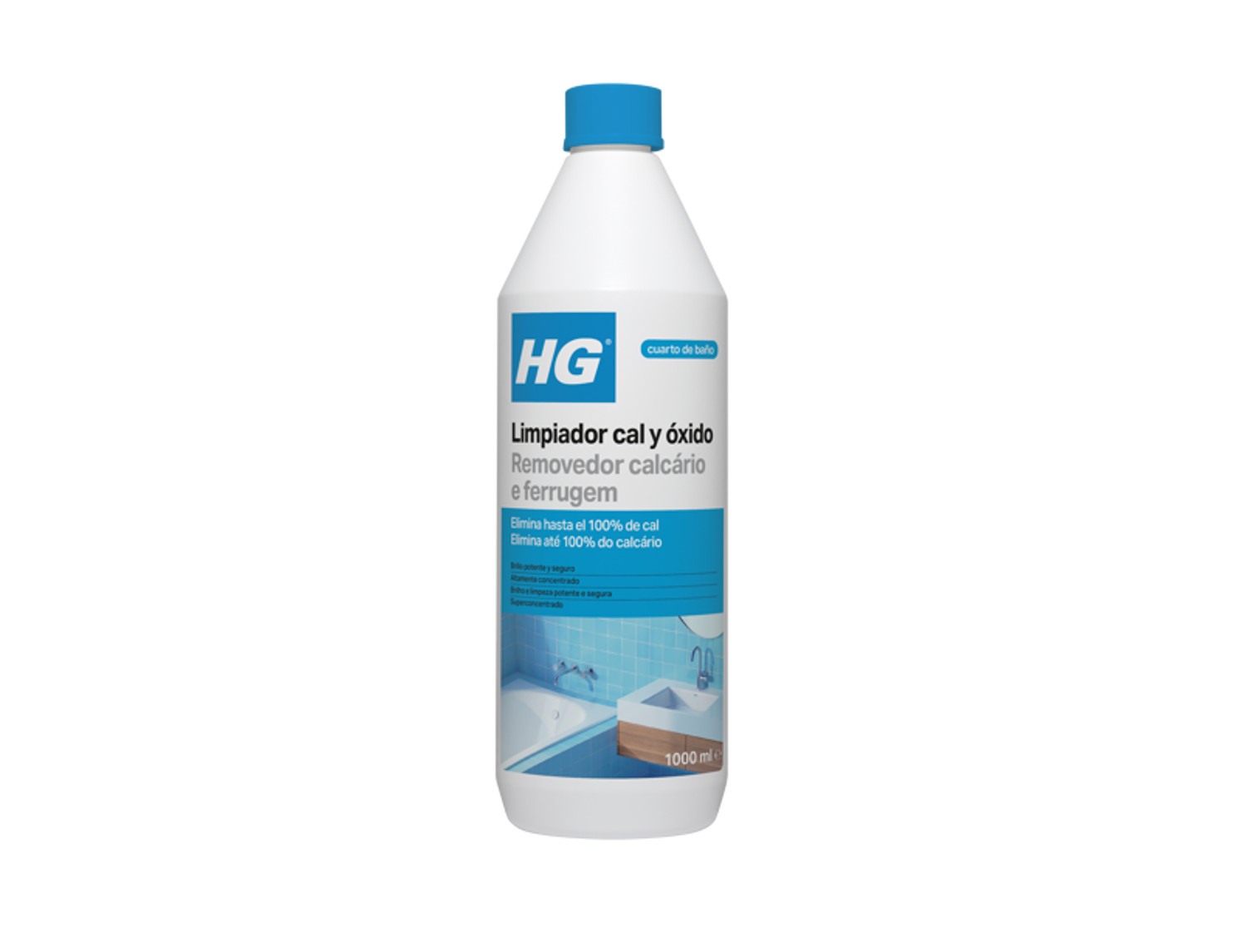 HG HG Limpiador cal y óxido 1 litro - Concentrado. También elimina manchas de orina y verdín