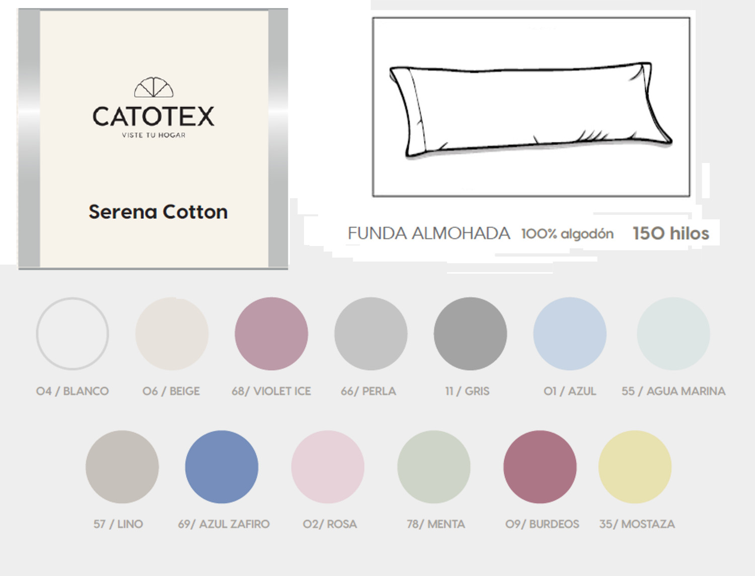 Catotex Almohadón Serena Cotton 100% Algodón 150 hilos