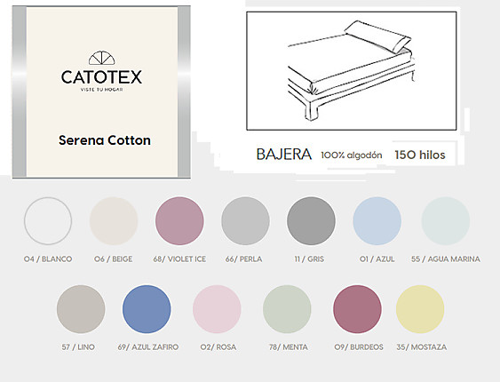 Catotex - Bajera ajustable Cotton 100% Algodón 150 hilos