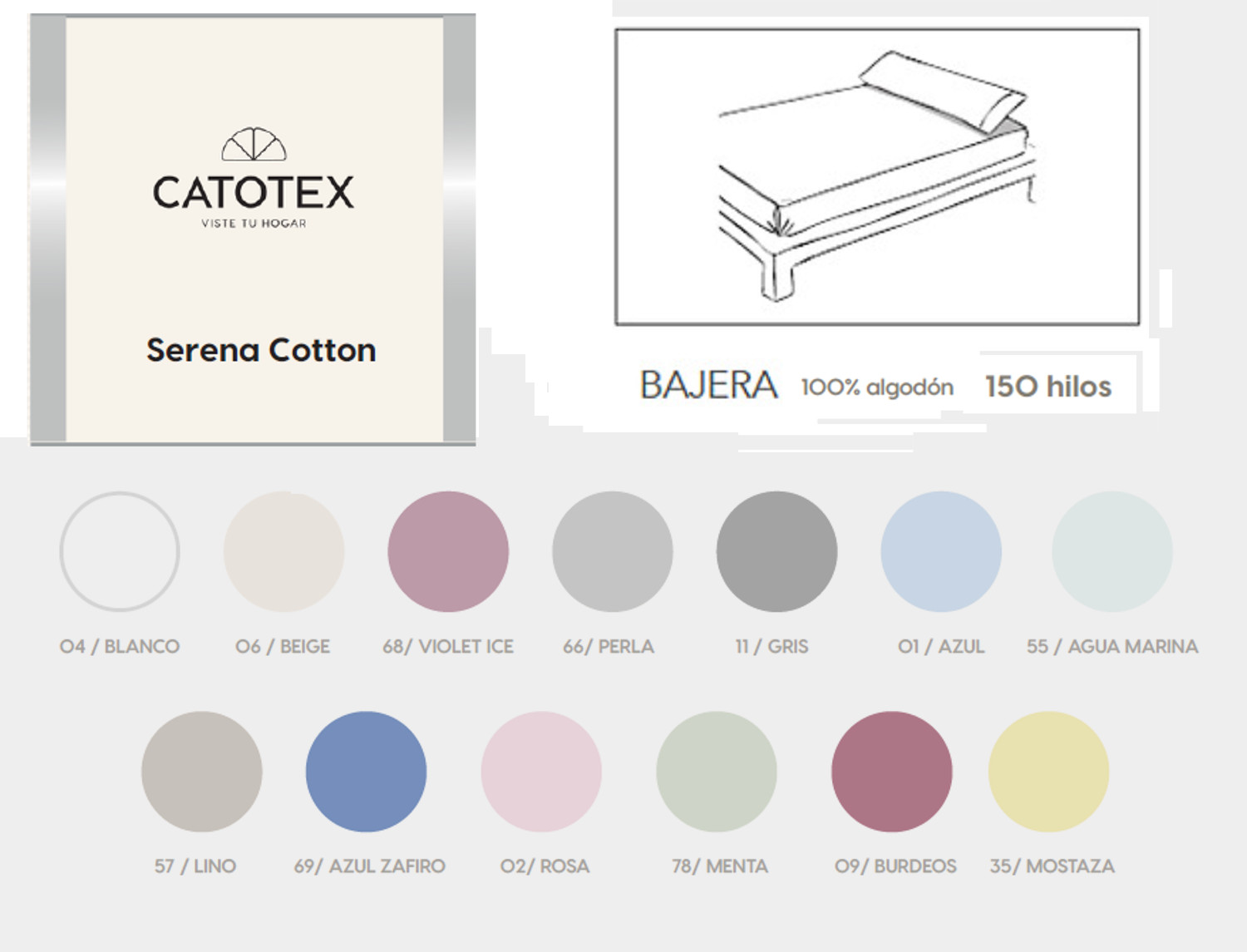 Catotex Bajera ajustable Cotton 100% Algodón 150 hilos
