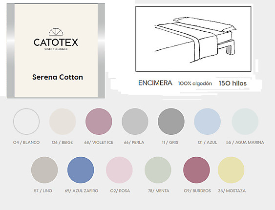 Catotex - Encimera Serena Cotton 100% Algodón 150 hilos