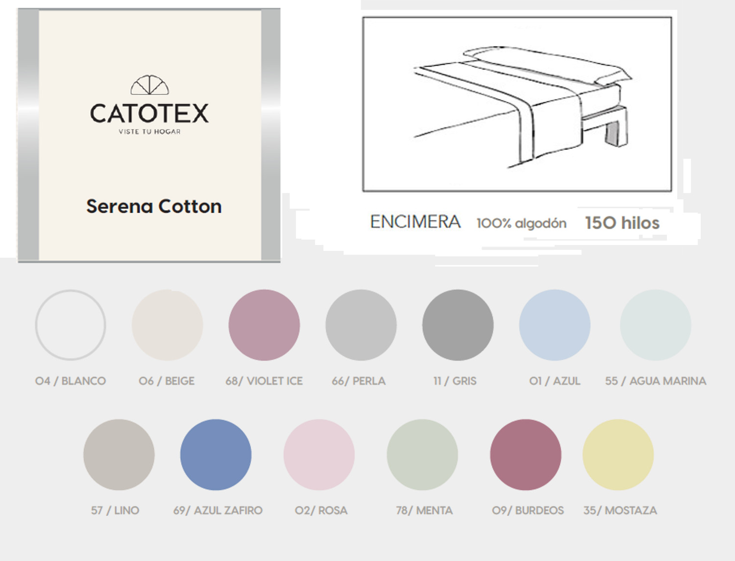 Catotex Encimera Serena Cotton 100% Algodón 150 hilos