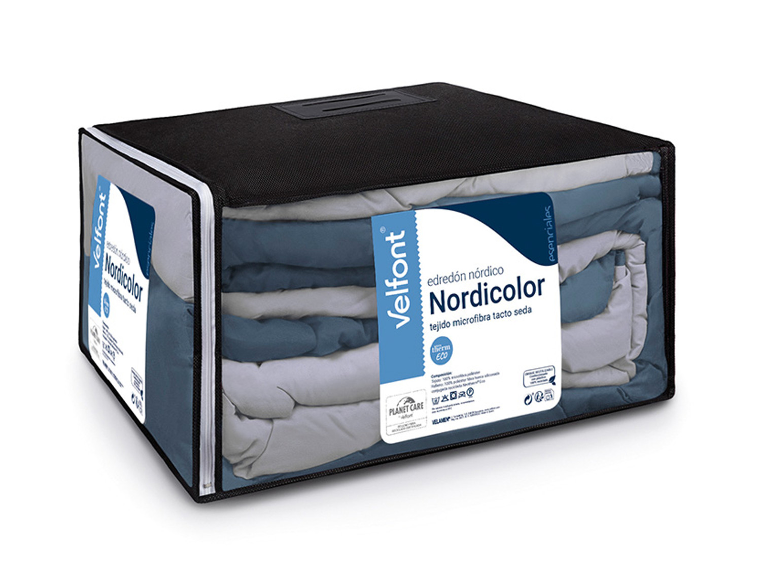 Velfont Edredón Reversible Bicolor Denver Color Azul/Perla cama 90 últimas unidades