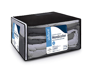 Velfont - Edredón Reversible Bicolor Denver Color Gris/Perla cama 90 y 150 últimas unidades