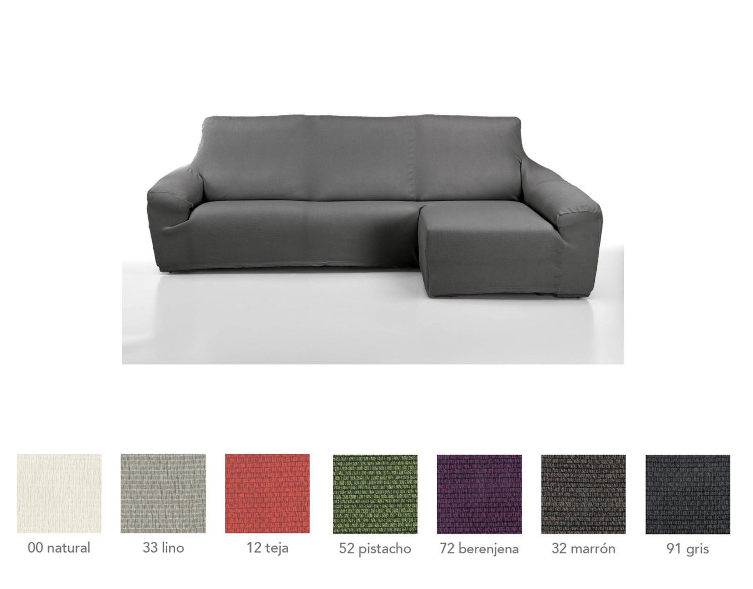 Cañete Funda para sofá chaise longue Brick goma ancha