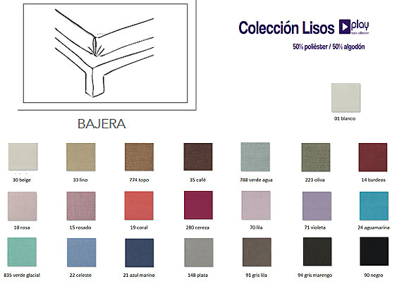 Cañete - Bajera ajustable Lisos Play Basic 50/50 alto especial 35 y largo 210 cms