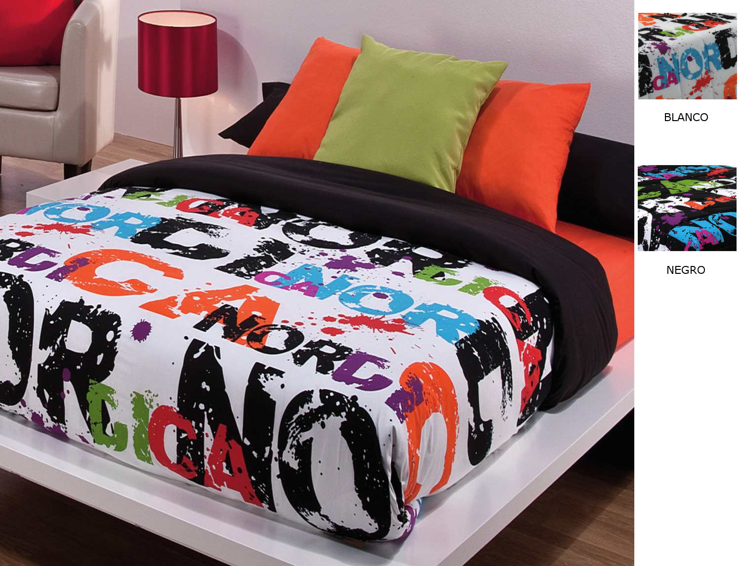 Cañete Funda nórdica Nórdica color Blanco o Negro