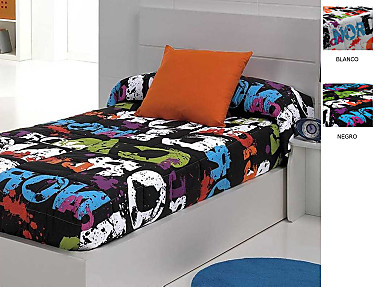 Cañete - Edredón ajustable Nórdica color Blanco o Negro