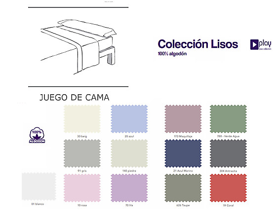 Cañete - Juego de cama Lisos 100% Algodón Play Basic Collection