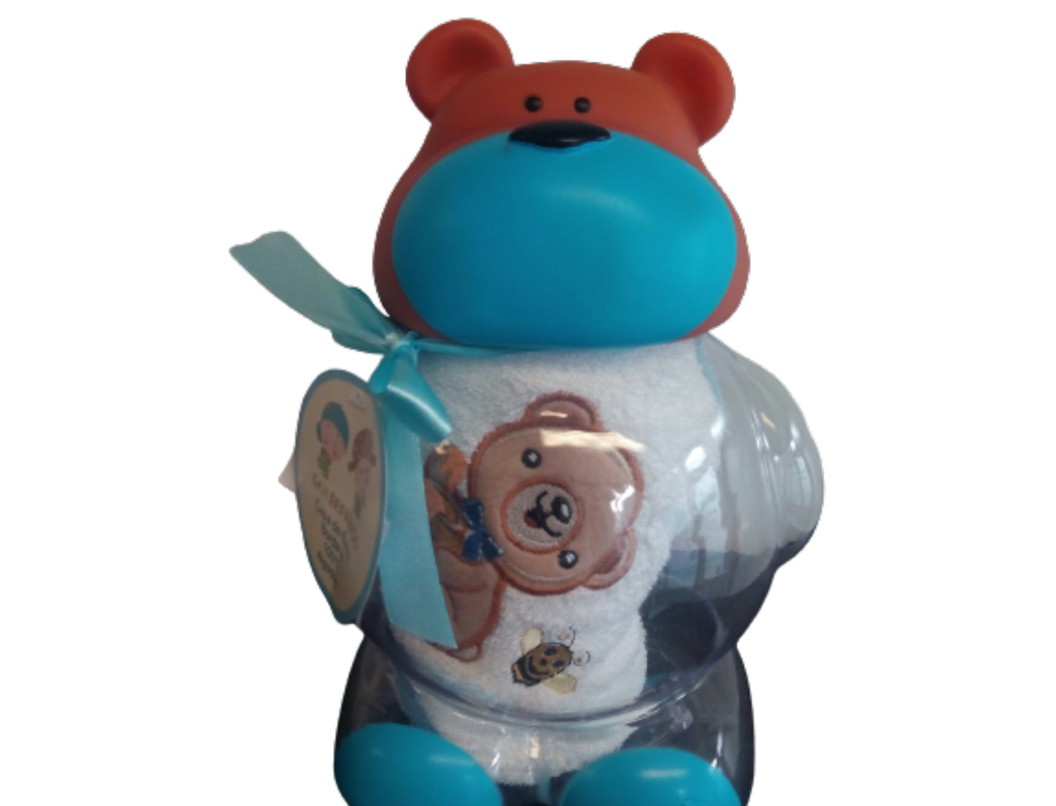 Gamberritos Pack Regalo Capa de Baño + Hucha Osito Azul